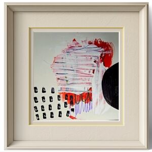 Abstract Art with Red and Black Accents ' One of a Kind
